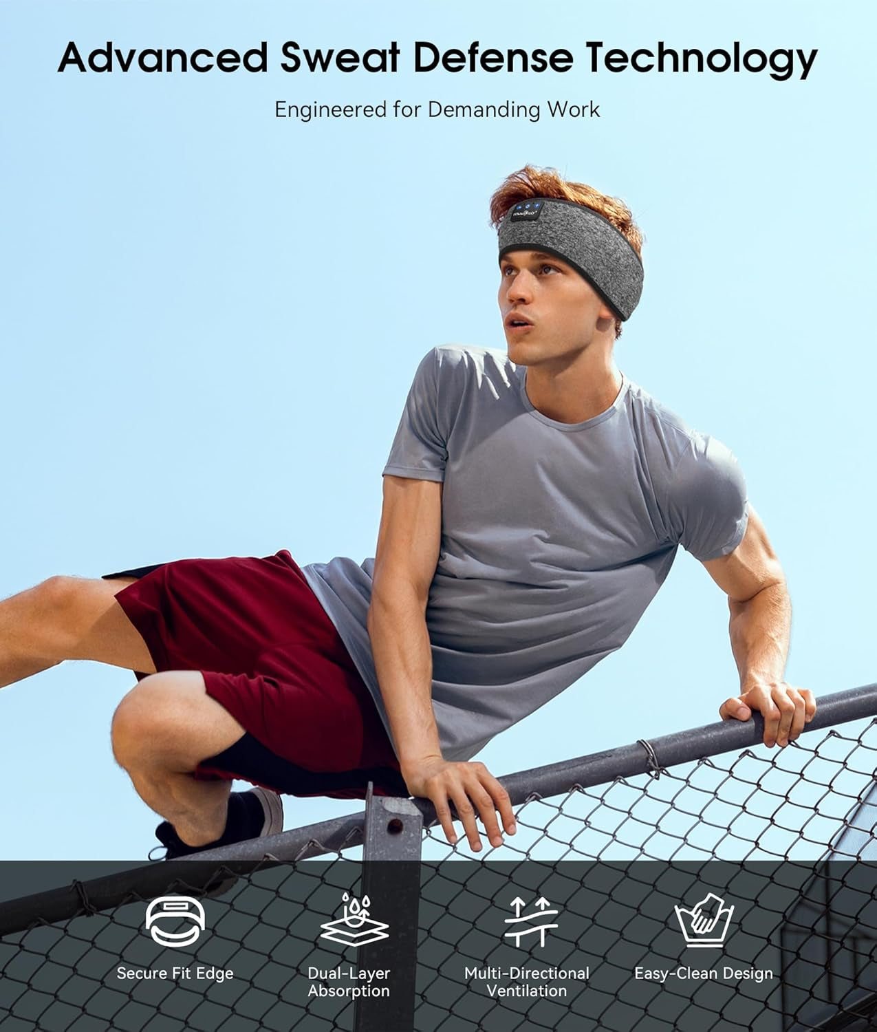 Sleep Headphones Bluetooth 5.2 Headband Headphones, Wireless Earphones Music Sleep Earbuds for Side Sleepers Sleeping Eye Mask for Women Men Workout Running Cool Unique Gifts