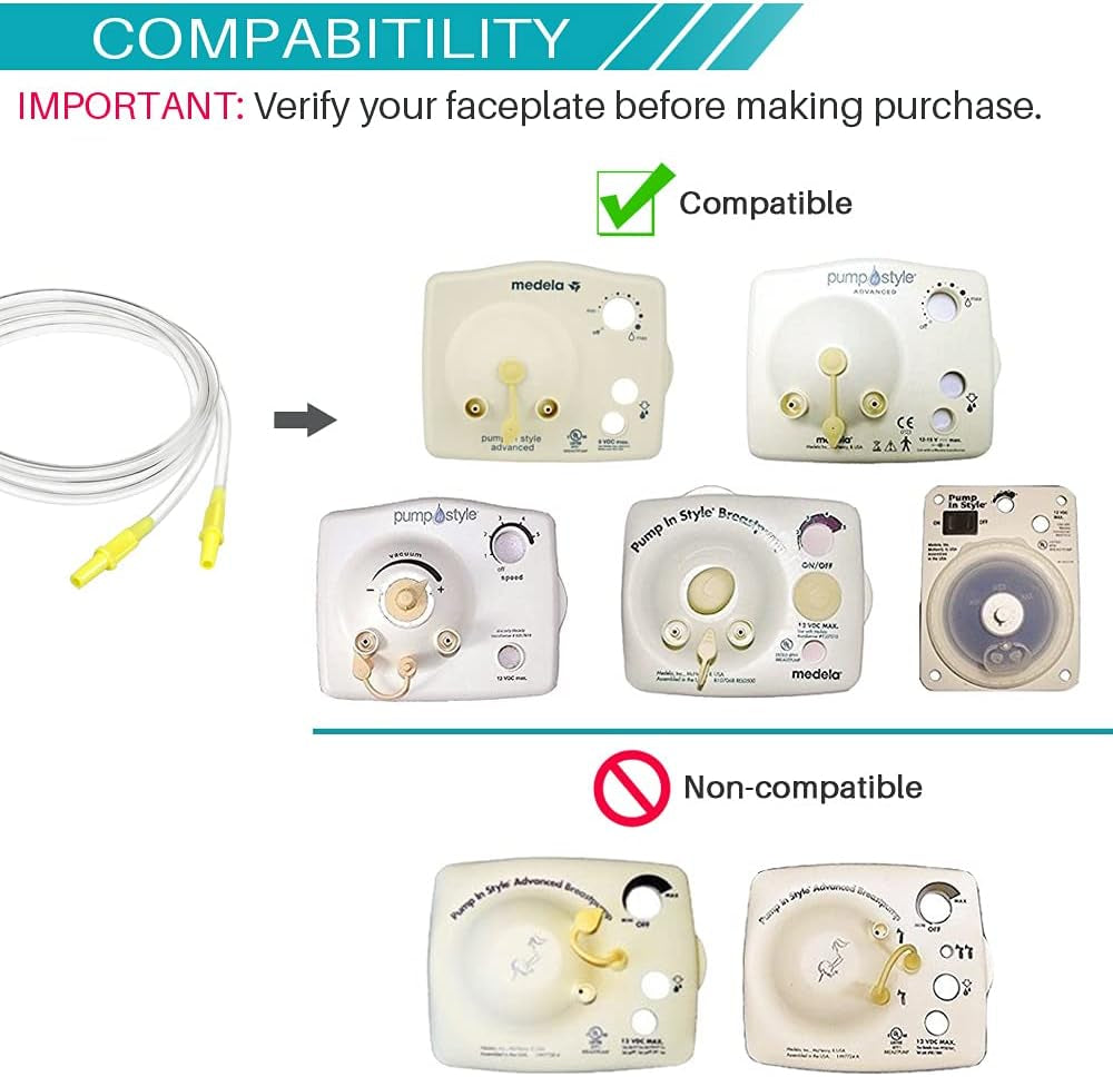 Pump in Style Tubing X4, Spare and Replacement Tubing Compatible with Medela Pump in Style Advanced Breast Pump - BPA Free (4 Pc)